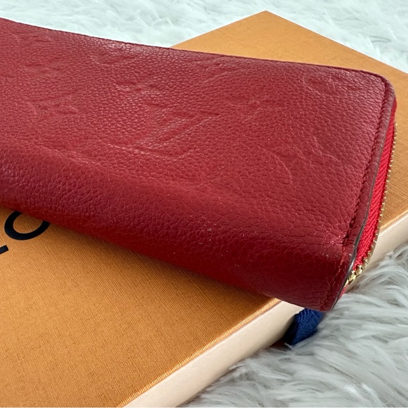 Authentic Louis Vuitton Empreinte Portefeuille Clemence Red Leather Wallet - Picture 5 of 15